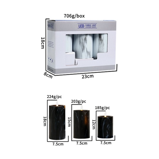 Vela LED Diseño de mármol